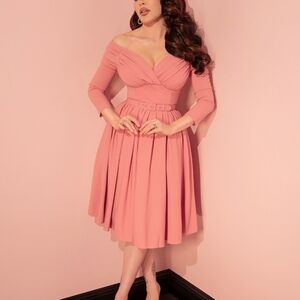 Vixen by Micheline Pitt Pink Long Sleeve Dress (no belt)